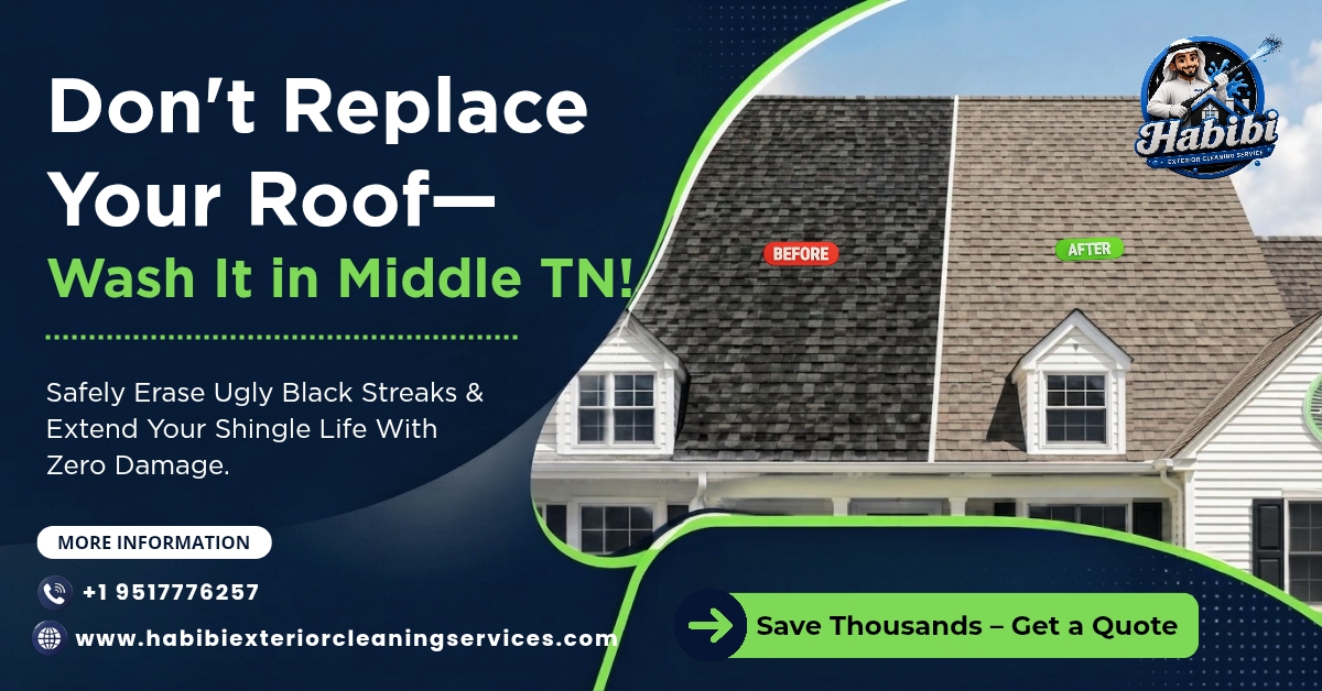 Don't Replace Your Roof Γ’β¬β Wash It in Middle TN!