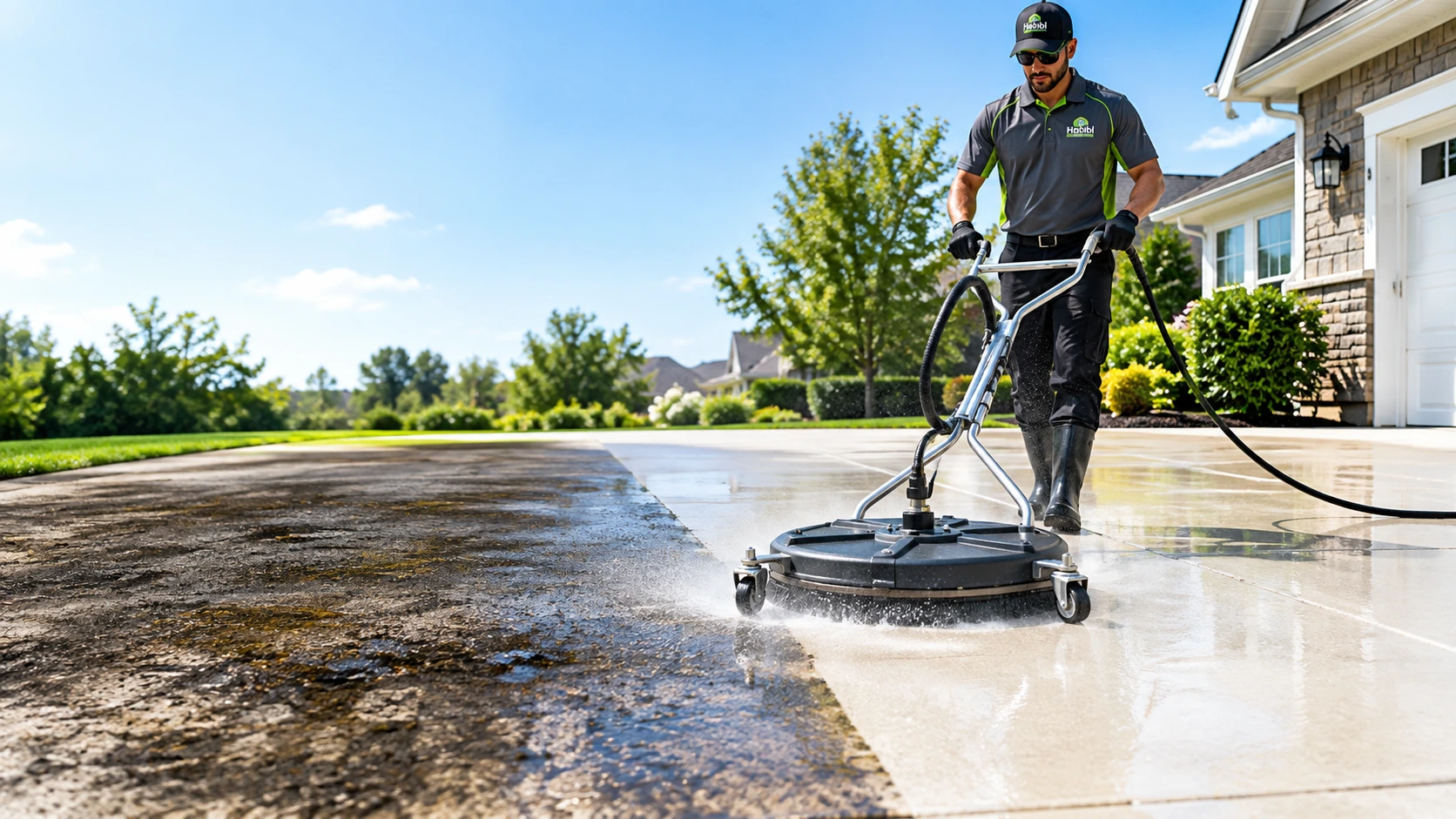 Remove oil stains from concrete driveway Nashville
