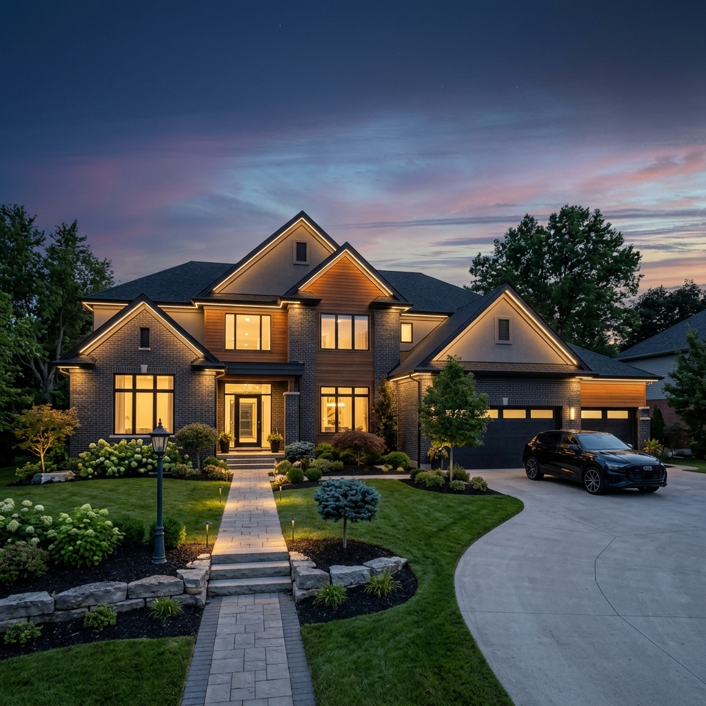 Real Luxury House Permanent Smart Lighting Simulation Nashville